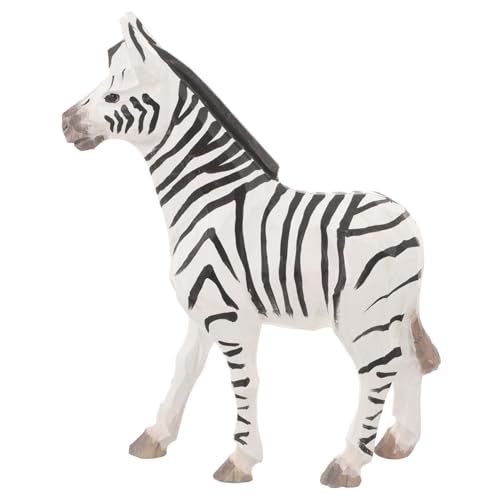 MAGICLULU Miniatur Zebra Statue Aus Holz Tier Ornament Dekoration Das Tier Dekorative Gegenstände Geschnitzte Tierdekoration Geschnitzte Holzfigur Holzschnitzerei Zebra Figur Zebra von MAGICLULU