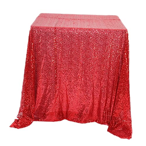 MAGICLULU Pailletten Tischdecke Rot Elegante Dekoration Für Hochzeiten Und Feiern Glänzende Tischdecke Für Festliche Anlässe Ideal Für Esstische Und Buffetbereiche Vielseitig von MAGICLULU