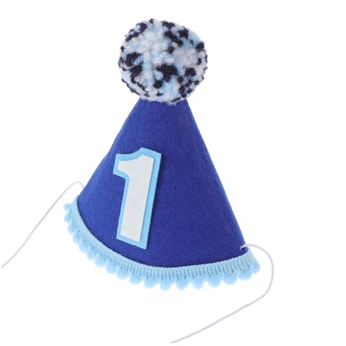 MAGICLULU Kinder Geburtstagskrone Kindergeburtstags Hut Für Jungen Und Ädchen Blauer Partyhut Für Den 1 Geburtstag Üßes Accessoire Für Babyfotos Geburtstagsfeier Dekoration Geburtstag Hut von MAGICLULU