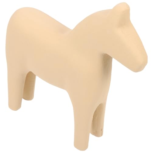 MAGICLULU Pferdeverzierung aus Holz Tierfigur Pferdestatus Pferdestatue Pferdebaby Kinder holzspielzeug Dekoration Schlafzimmer schickes Pferdedekor Zuhause Holzpferdedekor Kiefernholz Beige von MAGICLULU