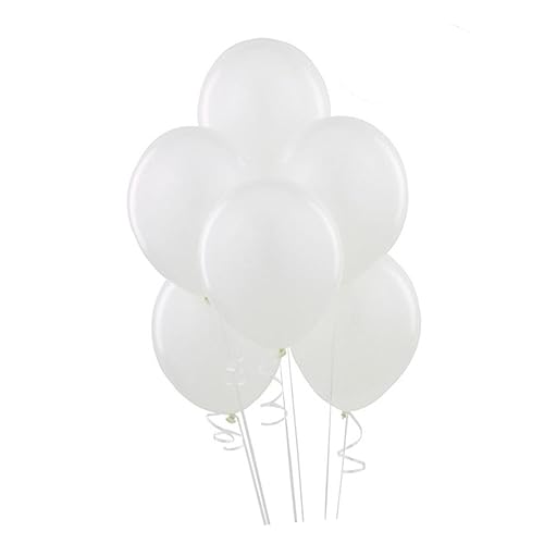 MAGICLULU Runde Weiße Perlen Latex Luftballons Für Party Dekoration Geburtstag Hochzeit Und Feierlichkeiten Hochwertiger Dekorationsballon Für Verschiedene Anlässe von MAGICLULU