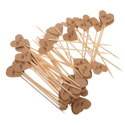 MAGICLULU Rustikale Vintage Kraftpapier Herz Cupcake Picks Tortenaufsatz Und Dessert Deko Für Hochzeiten Brautpartys Valentinstag Und DIY Feiern Herzliche Dekoration Für von MAGICLULU