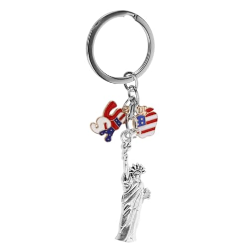 MAGICLULU Schlüsselanhänger einziehbar Geldbörse Charme Schlüsselhalter Air-Tag-Halter Dekorativer Anhänger Amerikanische Flagge Keychain Schlüsselbund der Freiheitsstatue Metall von MAGICLULU