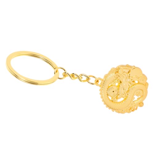 MAGICLULU Schlüsselanhänger glucksbringer gartendekofiguren drachenfigur key chains schlüsselketten Handtasche Schlüsseltasche dekorative Taschenanhänger Geldbeutel-Anhänger Metall Golden von MAGICLULU