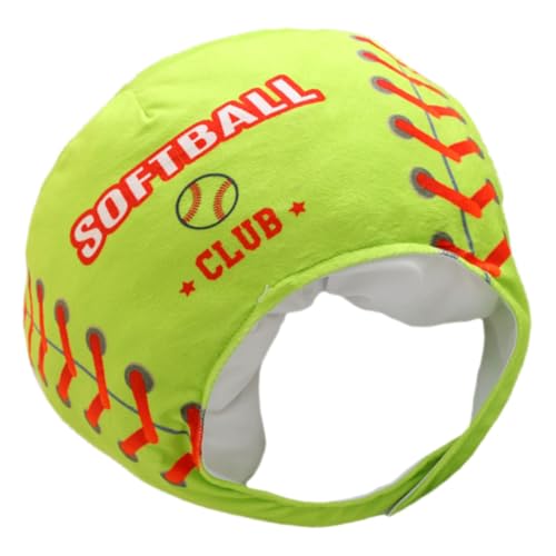 MAGICLULU Softball-kopfbedeckung Mützen Lustiger Geburtstagshut Perückenkappe Haarhaube Aus Seide Seidenhaarwickel Zum Schlafen Lustige Tierhüte Motorhaube Lächelnd Kostüm Hut Green Plüsch von MAGICLULU