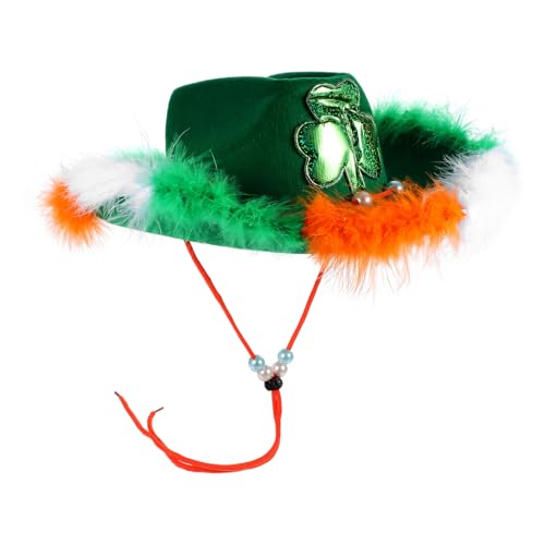 MAGICLULU St Patricks Day Hut Grüner Kleeblatthut St Patricks Day Accessoires St Patricks Day Hut St Patricks Day Outfits Hooey Hüte Für Männer Cowboyhut Partyhüte Stoff von MAGICLULU