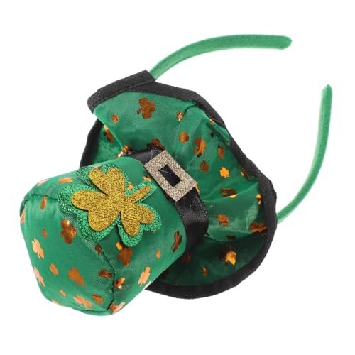 MAGICLULU St. Patrick Hut St. Patricks Haarband Kleeblatt-zylinder St. Patricks Day Kopfschmuck Kleeblatt-haarband Kleeblatt-haarreifen Kleeblatt-stirnband Für Frauen Kleeblattkrone Stoff von MAGICLULU