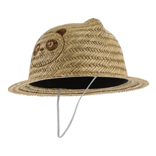 MAGICLULU Strohhut Für Babymütze Handgefertigte Strandmütze Mit Breiter Krempe Hüte Kleinkinder Sonnenhut Handgefertigter Strohhut Sonnenhut Für Strandhut Süßer Hut Olive Green von MAGICLULU