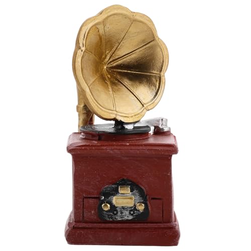 MAGICLULU Vintage Harz Phonograph Ornament Dekoratives Harz Retro Phonograph Miniatur Retro Phonograph Modell Vintage Phonograph Modell Basteln Eines Gefälschten Phonographen Miniatur von MAGICLULU