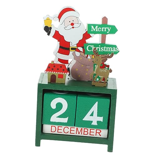 MAGICLULU Weihnachtskalender Desktop-kalender Anzeige Süßes Zeug Fürs Dekorationen Kalender Weihnachtsmann Weihnachtskalender Schmuck Weihnachtskalender-countdown Green Holz von MAGICLULU