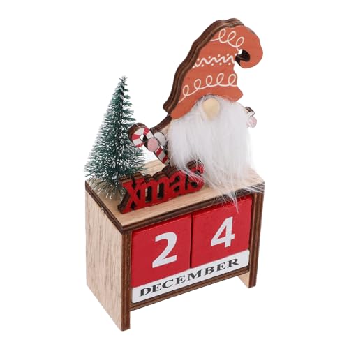 MAGICLULU Weihnachtskalender-ornamente Home-blöcke-kalender-dekor Kalender Für Weihnachtsfeierblöcke Weihnachtsblockkalender Home-desktop-kalender Countdown-kalender-dekor Heimkalender Holz von MAGICLULU