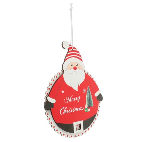 MAGICLULU Weihnachtsmann Anhänger Aus Holz Countdown Kalender Schneemann Kalender Dekorative Weihnachtsdekoration Ornamente Weihnachtsschmuck Dekoration Girlande Banner von MAGICLULU