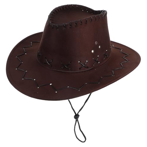 MAGICLULU Western-cowboyhut Für Cosplay-hut Für Hut Anziehen Partyhut Cowgirl-hut Für Cosplay-kostümhüte Kostümzubehör Cosplay-hüte Hut Coffee Polyester von MAGICLULU