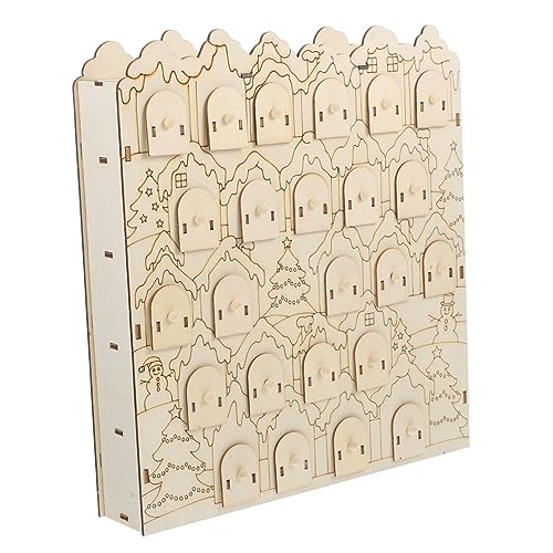 MAGICLULU bücherregal dekoration Fensterbankdekoration Nachhaltige Weihnachtsdekoration Tischdekoration für Weihnachten Countdown-Kalender Weihnachtsschmuck aus Holz Adventskalender aus Holz von MAGICLULU