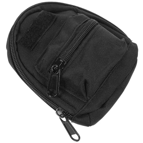 MAGICLULU freisprechanlage freilaufgehege totebags karten halter money bag Münzbeutel runde Aufkleber Armbandperlen aus Ton einziehbar süße Geldbörse kleine Kopfhörertasche Segeltuch Black von MAGICLULU