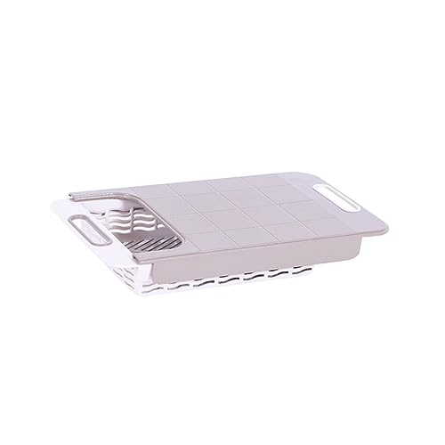 MAGICLULU gemüse hackblock schneidebrett cutting boards die küchenspüle kunstoffplaten kitchenware Hacken vier Abtropfgestell Planke Abfluss Hackklotz für die Küche Khaki Wiederverwendbar von MAGICLULU