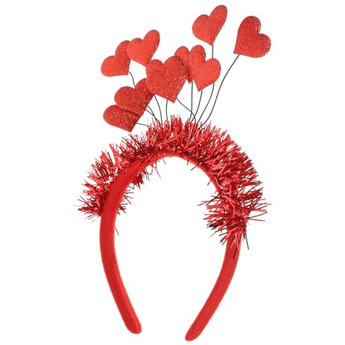 MAGICLULU liebe Stirnband faschings haarreif haarreifen mit herzen Valentinstag Stirnband herzförmige Stirnbänder stutzenhalter sonnenbrille Valentinstag Herz Haarband Festival-Haarband rot von MAGICLULU