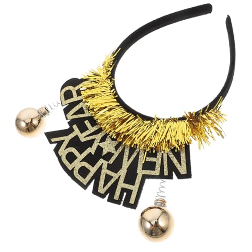 MAGICLULU neujahr kopfschmuck neues jahr stirnband Frohes neues Stirnband Haarband für die Neujahrsparty party kopfschmuck Silvester Partyhüte Frohes neues Jahr-Party-Haarband Eva Golden von MAGICLULU