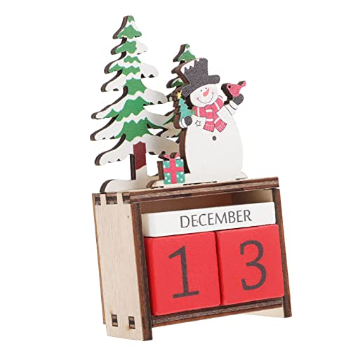 Weihnachtskalender aus Holz Weihnachtsabziehbilder Schnee christmas decorations table weihnachtsdeko schreibtisch Weihnachtsbedarf Desktop-Ornament Adventskalender hölzern Colorful MAGICLULU von MAGICLULU