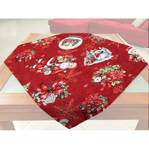 MAGIE DI CASA Weihnachtstischdecke - Made in Italy (BABBO, 90 x 90 cm, Baumwoll-Polyester-Mischung) von MAGIE DI CASA