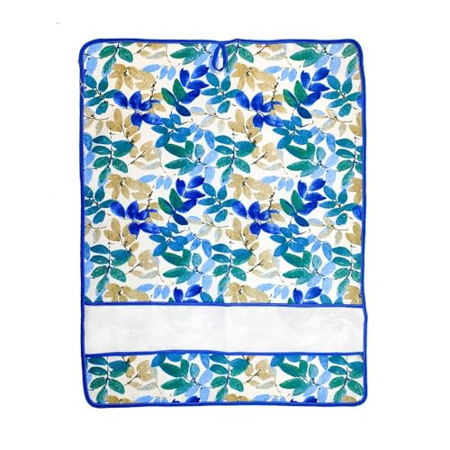 MAGIE DI CASA Geschirrtuch Primavera 50 x 70 cm mit Stickband 50 x 70 cm, Geschirrtuch Baumwolle Made in Italy (Blau Tropika) von MAGIE DI CASA