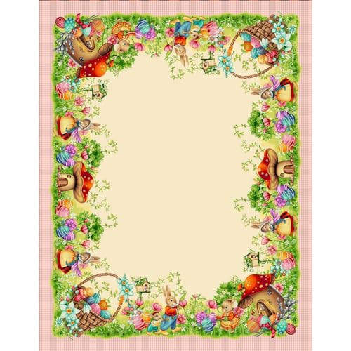 Ostertischdecken aus Gobeline, Jacquard-Verarbeitung, Frühling und Sommer, ideal als Geschenk und Tischdekoration mit Ostermotiven, hergestellt in Italien (12 Personen 140 x 240 cm, Magic) von MAGIE DI CASA