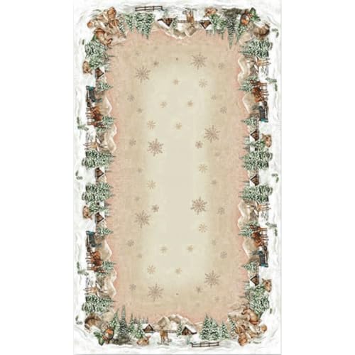 Weihnachtstischdecken aus Gobeline, Jacquard – Weihnachten – ideal als Geschenk und Tischdekoration mit Weihnachtsmotiven – Made in Italy (140 x 240 cm DEER) von MAGIE DI CASA