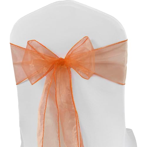 MAGTOWNE Braune Organza-Stuhlschärpen für Hochzeit, braune Stuhlschleifen, Schärpen für Party, braune Stuhlschärpen für Zeremonie, Bankett, Babyparty, Dekorationen, Stuhlbänder von MAGTOWNE