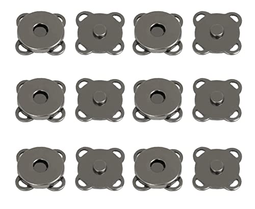 MAHAVIMOKSA 40 Sets 18 mm magnetische Knopfverschlüsse zum Einnähen von Knöpfen, für Bastelarbeiten, Nähen, Taschen, Geldbörsen, Leder, Kleidung, Scrapbooking (Gunmetal) von MAHAVIMOKSA