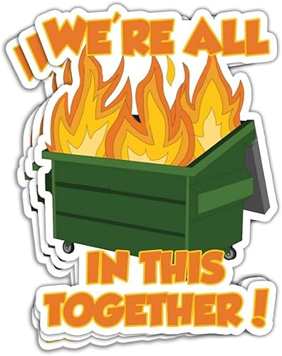 MAIANEY Aufnäher zum Aufbügeln, Motiv: We're All in This Together, Dumpster Fire Patch, bestickt, zum Aufbügeln oder Aufnähen, DIY-Zubehör, Applikation für Rucksäcke, Jacken, Kleidung, Hüte, Jeans, 2 von MAIANEY