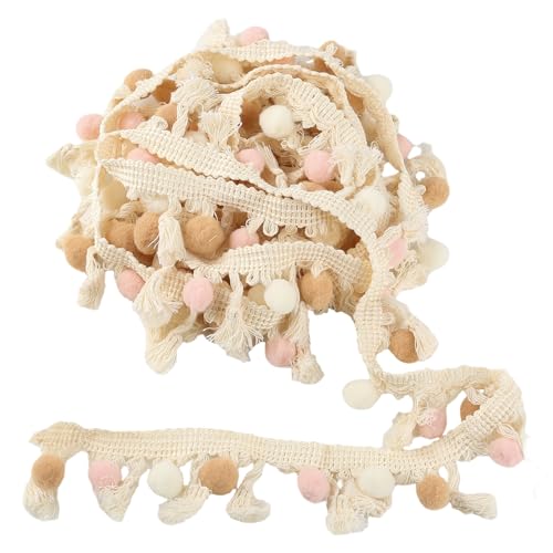 Pom Pom Trim - Fransenborte Weiß Fransenborte Pom Pom Girlande Fransenborte Beige Fransenborte Mini Pom Pom Trim Weiß Vorhang Fransenborte Pompom Trim Vorhänge Pastell Creme Pom Poms Trim 3m von MAIGO