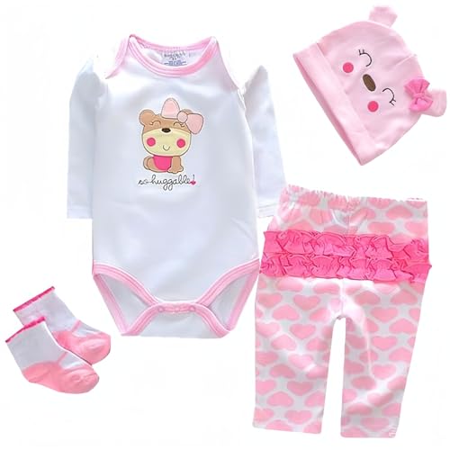 4Pcs Reborn Baby Puppe Kleidung 20inch Nette Bär Outfit Zubehör Set für 43-55 cm Reborn Puppen Mädchen Baby Kleidung mit Hut und Socken von MAIHAO