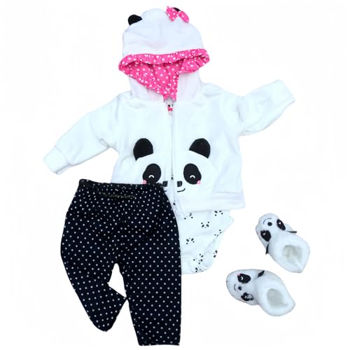 Puppen Kleidung Baby Bekleidung Panda Outfit für 35-45 cm Neugeborene Reborn Baby Puppe, Baby Puppenkleidung Zubehör passend für 14-18 Zoll Reborn Puppen Mädchen&Junge Baby Kleidung von MAIHAO