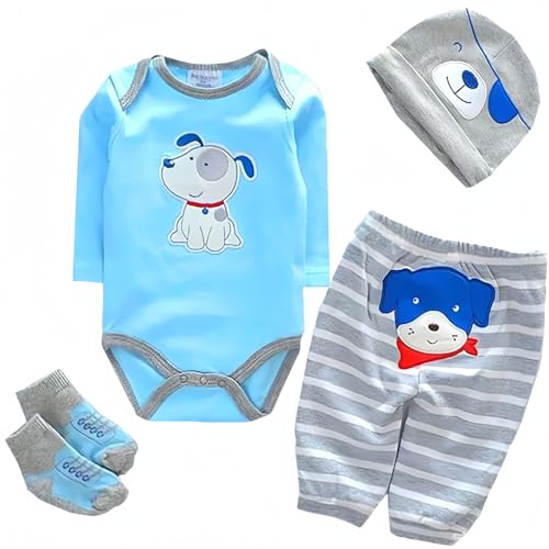 Reborn Baby Puppe Kleidung für 17-22 Zoll Neugeborenes Baby Puppe Junge, Babypuppe Kleidung Outfit Zubehör passen 17-22 Zoll Reborn Puppen Mädchen Baby Kleidung mit Hut von MAIHAO