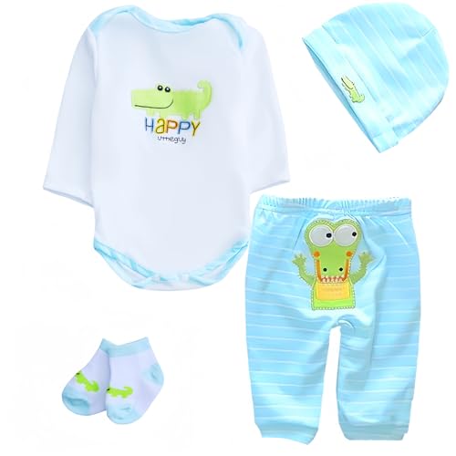 Reborn Babypuppen Kleidung Krokodile Outfit Zubehör Set Passend für 43-55 cm Reborn Puppen Mädchen & Jungen Babykleidung mit Hut Blau von MAIHAO