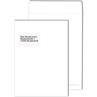 MAILmedia Faltentaschen DIN C4 mit Fenster weiß mit 4,0 cm Falte, 100 St. von MAILmedia