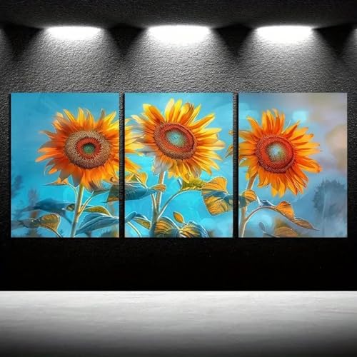 MAIMANG Modeposter-Set, Wandkunst: Sonnenblumen-Wanddekoration für Schlafzimmer, Wohnzimmer, Heimdekoration, Künstlerleinwand, 20 x 30 x 3 cm, rahmenlos von MAIMANG