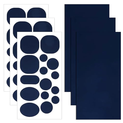 51PCS Daunenjacke Patches Nylon Reparatur Patches Wasserdichte Reparatur Patches Selbstklebendes Nylon Patch für Kleidung Daunenjacke Camping Zelte Rucksäcke (Navy Blue) von MAINOSHY