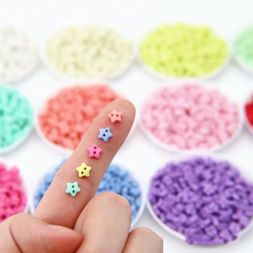 50-200 stücke 2 Löcher 6mm Nette Mini Knöpfe Für DIY Puppe Kleidung Stern Candy Farbe Karte Machen Scrapbooking Taste Nähen Zubehör von MAIYO