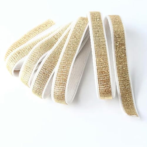 MAIYO 1 m/10–40 mm Goldfaden und Silberfaden, flaches elastisches Band, Nähen, Nylon-Gummiband, DIY-Kleidung, Gürtel, Schmuck, Nähzubehör von MAIYO