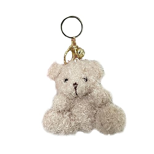 MAJORMENCH 1 Stück Gefüllte Tiere Spielzeug Puppe Schlüsselanhänger Kleine Anhänger Puppe Keychain (beige) von MAJORMENCH