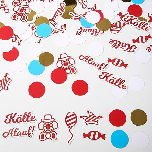 Konfetti Bunt,Confetti Tischdeko Geburtstag für Karneval, Karneval Streudeko Tischdeko Zirkus Holzscheibe zum Basteln Deko Klein zum Bemalen Clown Konfetti，Faschingsdeko,Karnevalsdeko (200pcs) von MAJSHDIO