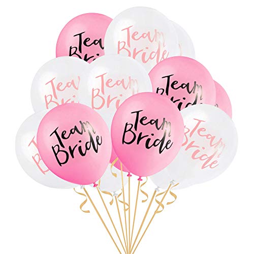 MAKFORT 20 Stück Team Braut Bride to Be, Latex Luftballoons Team Bride Hen Party Junggesellinnenabschied Hochzeit Party Bride Luftballons von MAKFORT