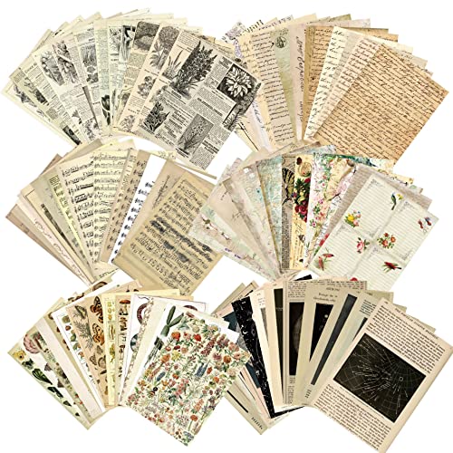 180 Blatt 14 x 19,8 cm Vintage Decoupage Ephemera Papier Pack Junk Journal Supplies Ästhetisches Retro Dekorpapier für Scrapbooking Tagebuch Raumdekor Wandkunst Collage Album von MALISTLN