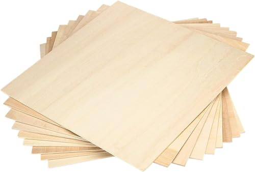 15 Stück Sperrholz, 300 x 300 x 3 mm – dünne Holzplatten, Sperrholzplatten, Laserschnitt, Holzbrett für Brandmalerei, Gravur, DIY-Projekt, Modellbau von MALLOOM