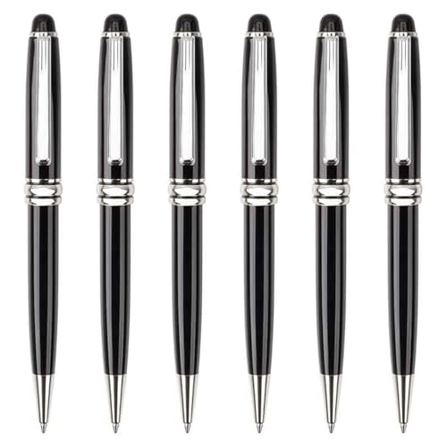 MALSSE 6 x Kugelschreiber, Metallstift, glatt, Journaling-Stift, schwarzer Schreibstift, Schreibwarenbedarf für Studenten MALSSE 6 x Kugelschreiber, Metallstift, glatt, Journaling-Stift, schwarzer Schreibstift, Schreibwarenbedarf für Studenten von MALSSE