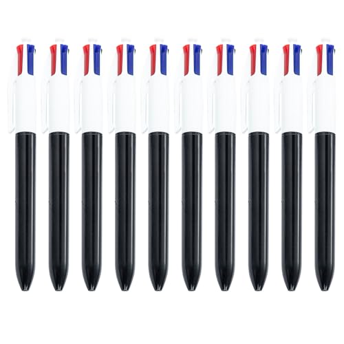 MALSSE Mehrfarbiger Kugelschreiber, 4-in-1-Kugelschreiber, einziehbarer Kugelschreiber für Planer, Kalender, Journaling, Notizen, 1,0 mm, 10 Stück MALSSE Mehrfarbiger Kugelschreiber, 4-in-1-Kugelschreiber, einziehbarer Kugelschreiber für Planer, Kalender, Journaling, Notizen, 1,0 mm, 10 Stück von MALSSE