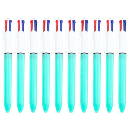 MALSSE Mehrfarbiger Kugelschreiber, 4-in-1-Kugelschreiber, einziehbarer Kugelschreiber für Planer, Kalender, Journaling, Notizen, 1,0 mm, 10 Stück MALSSE Mehrfarbiger Kugelschreiber, 4-in-1-Kugelschreiber, einziehbarer Kugelschreiber für Planer, Kalender, Journaling, Notizen, 1,0 mm, 10 Stück von MALSSE