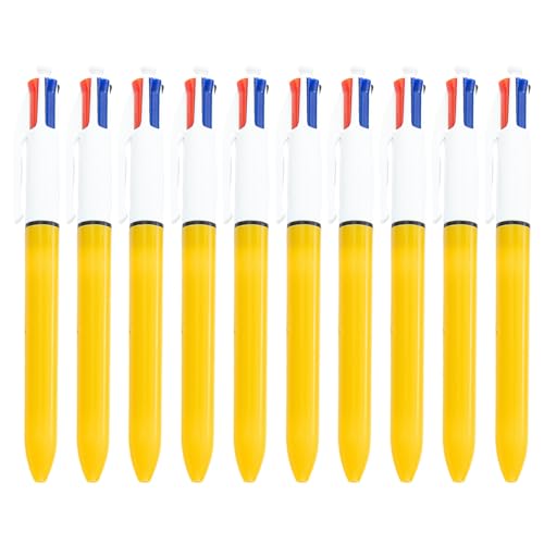 MALSSE Mehrfarbiger Kugelschreiber, 4-in-1-Kugelschreiber, einziehbarer Kugelschreiber für Planer, Kalender, Journaling, Notizen, 1,0 mm, 10 Stück MALSSE Mehrfarbiger Kugelschreiber, 4-in-1-Kugelschreiber, einziehbarer Kugelschreiber für Planer, Kalender, Journaling, Notizen, 1,0 mm, 10 Stück von MALSSE