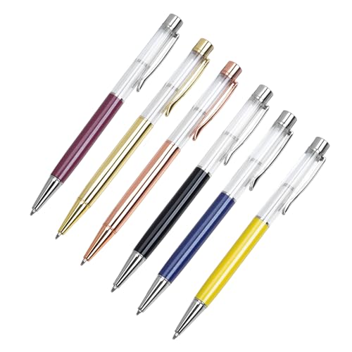 MALSSE Metall-Kugelschreiber mit Stift-Clip, einziehbarer Kugelschreiber, Bürosignierstift, schreiben Sie reibungslos, Gastanmeldungsstift, 6 Stück MALSSE Metall-Kugelschreiber mit Stift-Clip, einziehbarer Kugelschreiber, Bürosignierstift, schreiben Sie reibungslos, Gastanmeldungsstift, 6 Stück von MALSSE